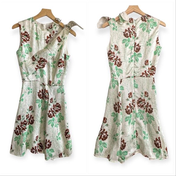 Victoria Beckham SS17 Rose Crepon D‑Ring Mini Dress UK8 US4, NWT - Picture 4 of 16